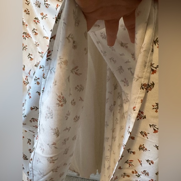 Breath Of Youth White Smocked Maxi Dress Dainty Cottage Core Floral Print Small - Picture 7 of 8